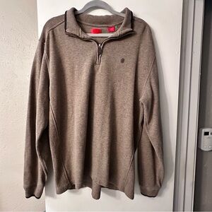 Izod Men's Tan 1/4 Zip-Up Size L